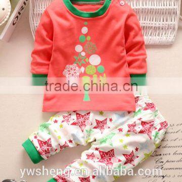 Latest Embroidery Designs Suits 100% Cotton Children Baby Christmas Striped Pajamas