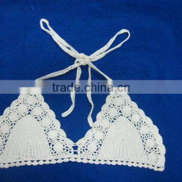 crochet cotton halter bikini