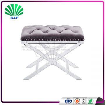 European Stylish One Seat X-Shape Leg Stool Soft Cushion Bench Piano Stool Bench photo-3