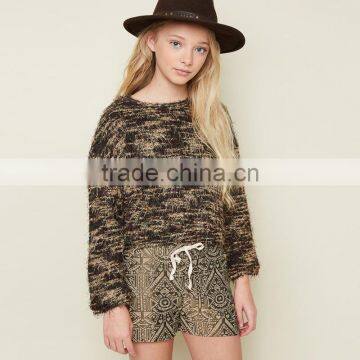 S32449W Children Clothing 2017 New Design Full Sleeves Girls Sweaters Teenager Pullovers Kids Knitting Shirts photo-2