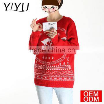 2017 Fashion Womens Cotton or Acrylic Pullover Ugly Christmas Sweater Reindeer photo-2