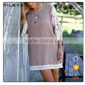 Lace Design Half Sleeve Dress,shift Dresses,casual Shift Dresses photo-4