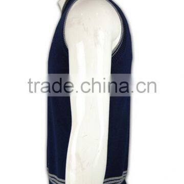 ISO9001/BSCI Manufature V-neck Navy Blue Wholesale Cheap Sweater Vest photo-2