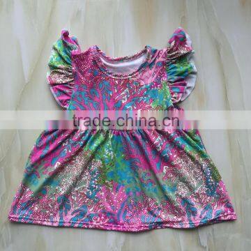 DYJ-020 Baby boutique clothing wholesale children girls dresses kids cotton frocks design