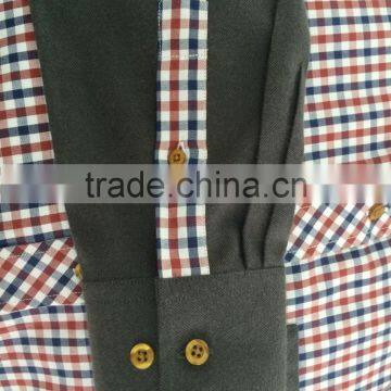 Latest Design Twill Checked With Folder Pocket Contrast Casual Men's Shirt photo-3