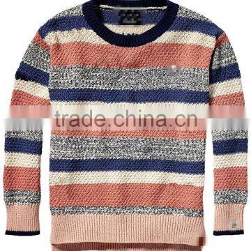 Stripe Crew Neck Boys Pullover Sweater Design