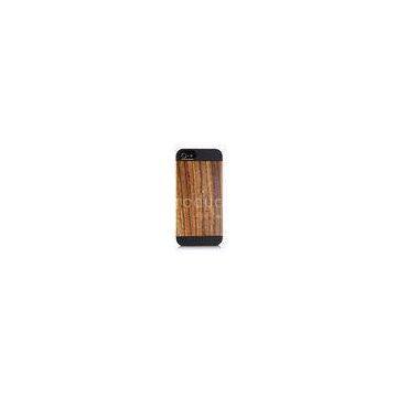 Handmade Zebra Wood and PC iPhone 5 Wooden Back Protection Case Shock Resistant