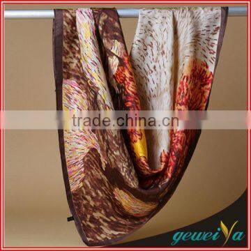 90*90cm Custom Digital Silk Oil Printing Turkey Scarf