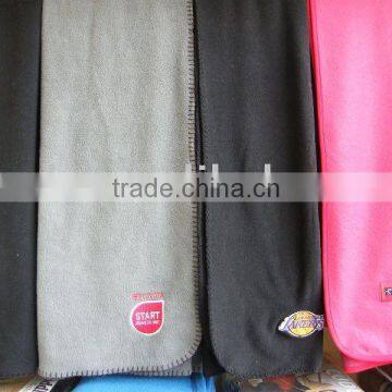 Solid Embroidery Polar Fleece Blanket