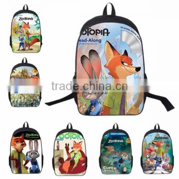 2016 Newest Popular Movie School Bags, Zootopia Backpacks, Kids School Backpack Wholesale price