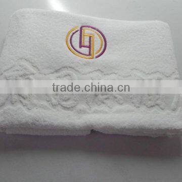 cotton embroidery & jacquard bath towel,terry bath towel