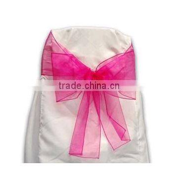 Fuchsia organza chair sash for weddings