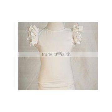 Boutique Fashion 2013 New design Baby Girls Solid Cotton Short Sleeve T-shirt Wholesale Lovely Petti Top/Summer T-shirt for Baby