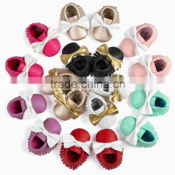 The Same Paragraph Seven! Color Bowknot Tassel Soft Bottom Shoes Baby Shoes Mens Age 0217 photo-2