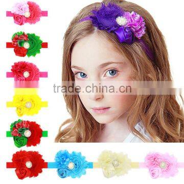 With rose floral Headband Tiara baby 16 colors optional wholesale new hot hair of children in Europe and America