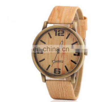 Unisex Student Teens Vintage Imitation Wood Strap Watch photo-2