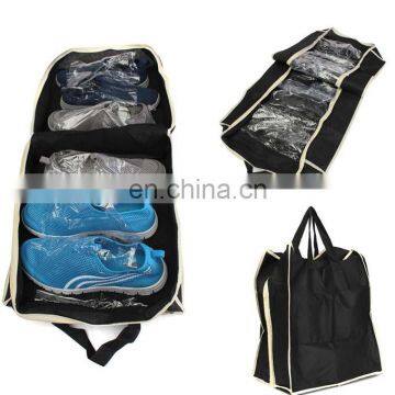 Travel Folding Shoes Storage Organizer Portable Shoe Bags Black