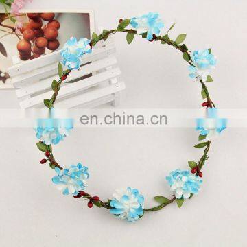 FG-0011 wholesale bridal wedding artificial wicker flower garland/ flower head wreath