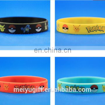 promotional custom fashion silicone pokemon pocket monster cartoon character wristband bracelet