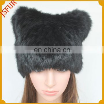 Real Rabbit Fur Hat Cute Cat Ears Adults Winter Hats