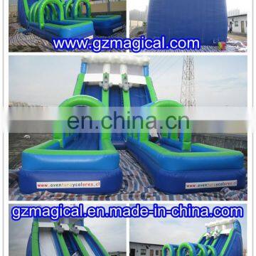 Outdoor Custom Adult Giant Inflatable Double Lane Slip Slide