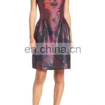 MIKA2472 Flare Jacquard Dress