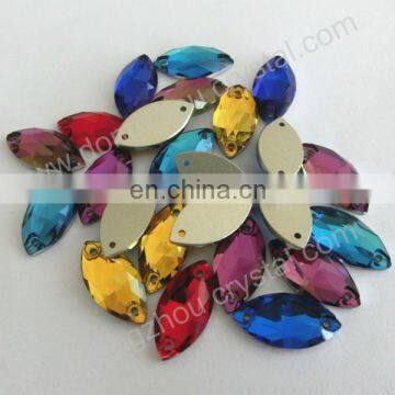 Lt sapphire navette flat back Sew on Crystal Beads