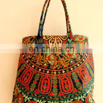 Indian Mandala Hand bag Handmade Girls tote bag NEW ARRIVAL VINTAGE mandala hobo bag cotton purse luggage carry at wholesale