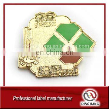 Best Service Free Design Custom Made Decoration Gift Embossed Logo Type And Hard Enamel Type Promotion Gold Brooch Pin