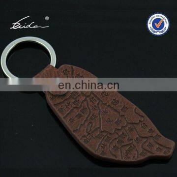 LEATHER MAP KEYCHAIN SOUVENIR KEYCHAIN LOGO KEYCHAIN