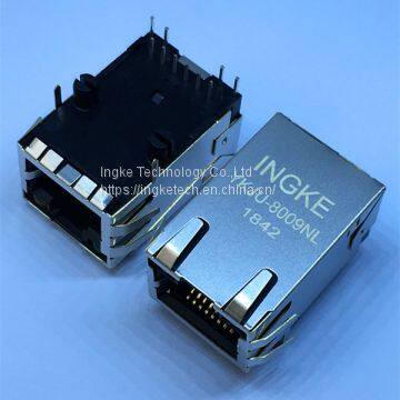 RJMG163128101NR YKJU-8009NL 1 Port 100BASE-T Tab Up RJ45 connector jacks with integrated magnetics