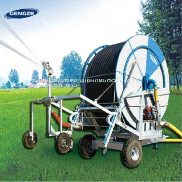 Agricultural traveling water hose reel irrigation system rain spray irrigation machine