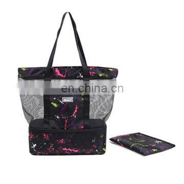 OEM manufacturer custom fashion waterproof tote mesh beach bag