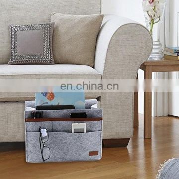 Wholesale  large capacity portable  felt bedside bag organizer bag