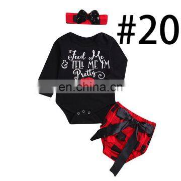 "Feed Me & TELL ME I 'M Pretty" 2019 Long Sleeved Black Baby Lips Print Rompers & Pants & Headband 3pc Set photo-2