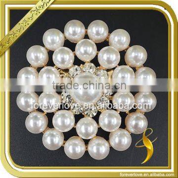 Iron on pearl huge rhinestone brooches in bulk for wedding invitations FB-069                        
                                                                                Supplier's Choice