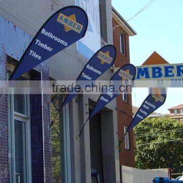 Custom advertising teardrop beach flags with cross base,feather flag wholesale