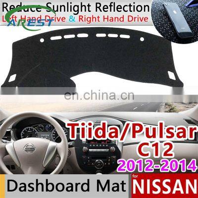 for Nissan Tiida Pulsar C12 2012 2013 2014 Anti-Slip Mat Dashboard Cover Pad Sunshade Dashmat Protect Carpet Anti-UV Accessories