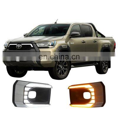 Hot Selling Product LED DRL lamps Daytime Running Light Suitable for Toyota Hilux 2020-22 with yellow turn signal