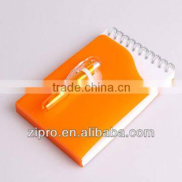 plastic cover spiral notepad with pen customized