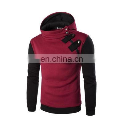 Wholesale custom spring and autumn men's long-sleeved hooded high neck zipper pullover plus size jogging suit