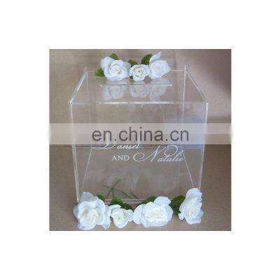 Money Storage Cube Box Clear Acrylic Wedding Card Box