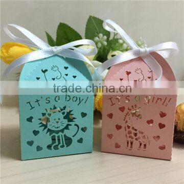 Cheapest Perfect Design Cute Animal Candy Gift Box Laser Cut in Pink Green