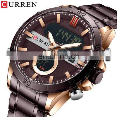 Curren 8384 Military Mens Analog Digital Watch LED Stainless Steel Waterproof Curren Watches