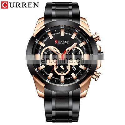 CURREN Waterproof Quartz Steel Band Men's Watch Multi-function Calendar Six-hand Men's Watch