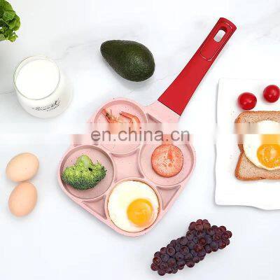 Wholesale Pink 4 Cups Pancake Pan Aluminum Egg Cooking Pan Egg Frying Pan With Nonstick Coating photo-2