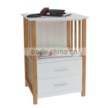 2016 New Side Table End Table with 2 Drawers White Finished