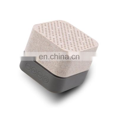 Wholesale Eco-friendly Wheat Straw Portable Mini Portable Blue tooth Wireless Speaker