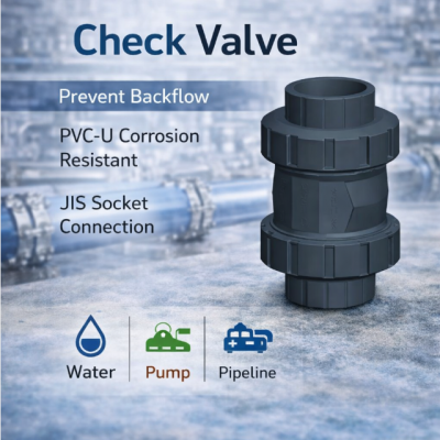 Válvula de retención de PVC con tomas JIS para tuberías