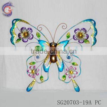 blue metal butterfly wall hanging decoration